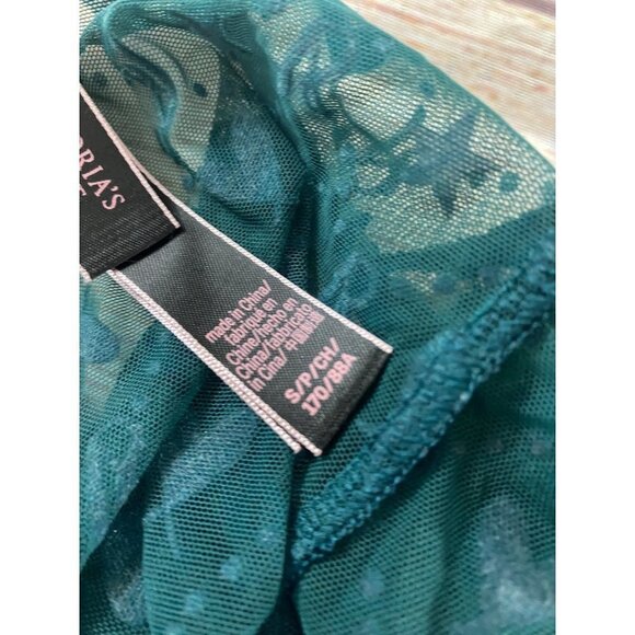 Victoria Secret Sheer Green Mesh Teddy Lingerie - Small - Picture 13 of 15